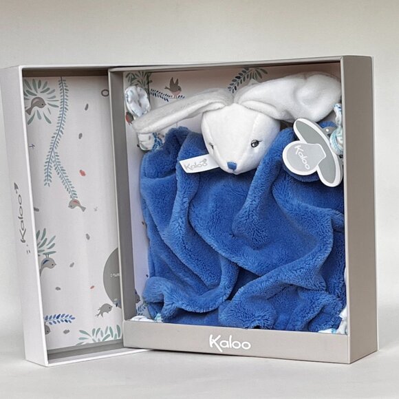 Kaloo Brand New Ocean Blue Rabbit Doudou /Lovey/Security blanket for Baby 0+ - Picture 4 of 9